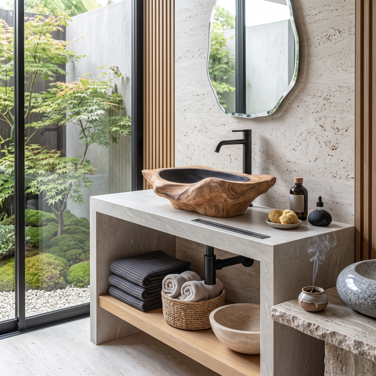 Handcrafted Solid Wood Sink For Bathroom Design Upgrade