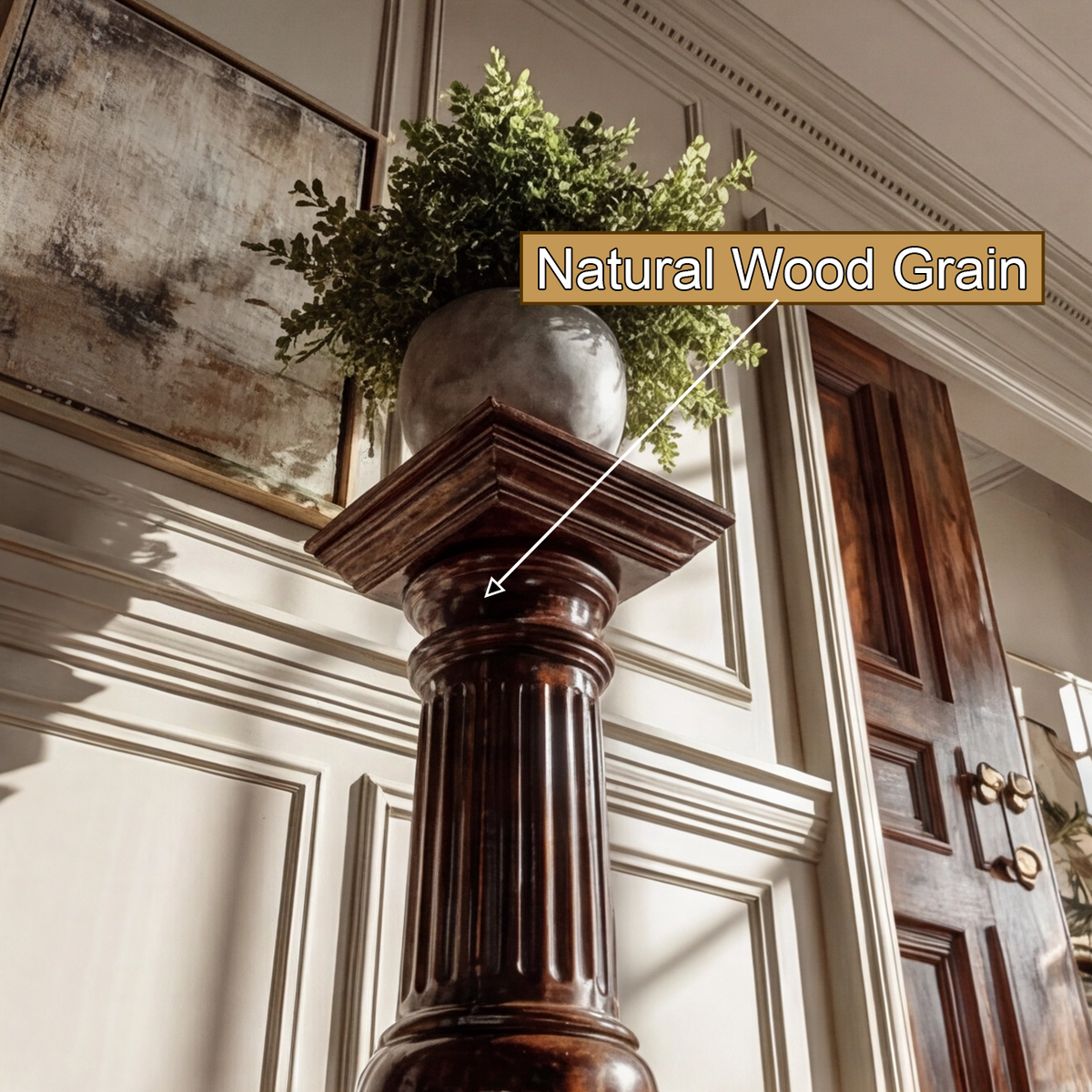Bravion Handcrafted Solid Wood Pedestal Stand