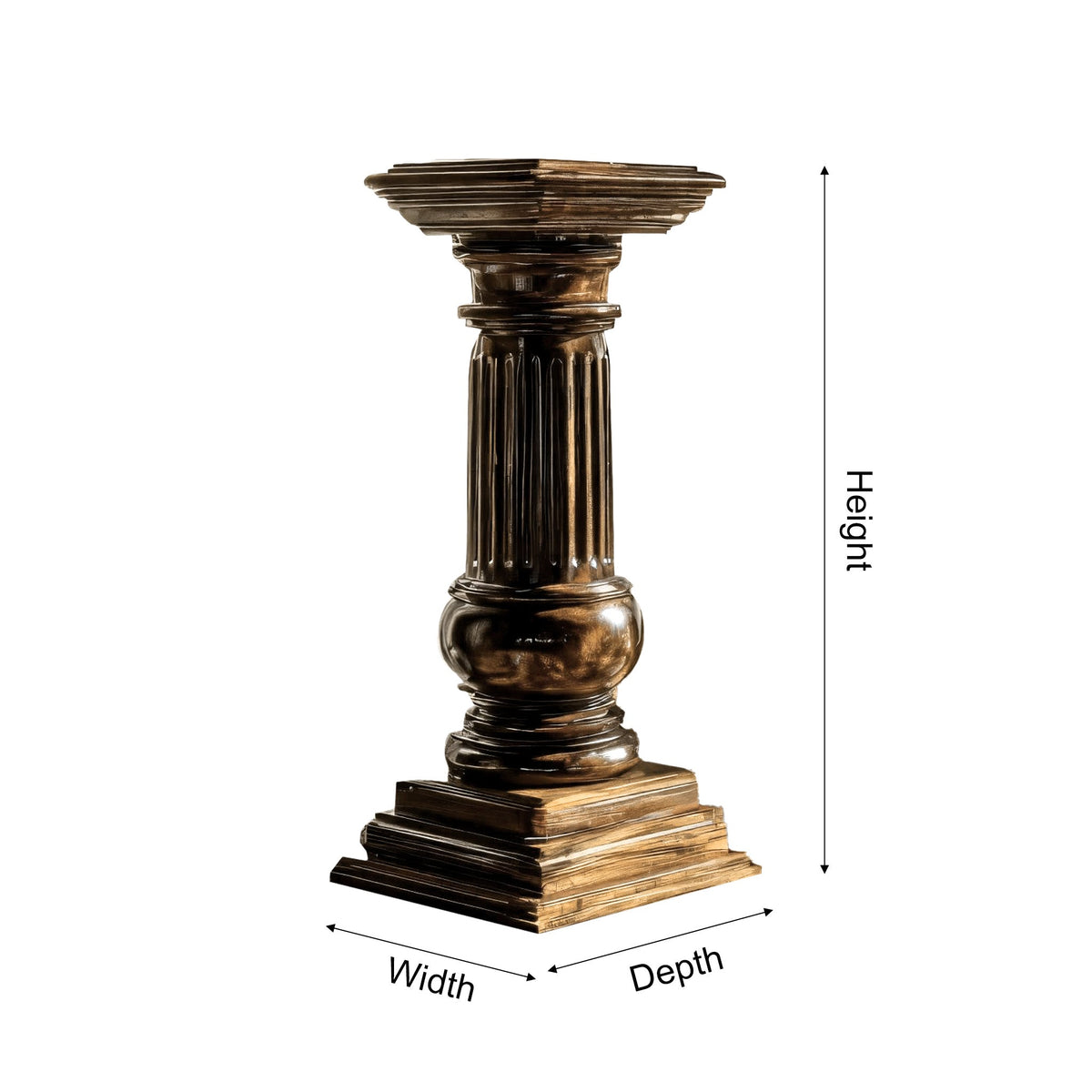 Bravion Handcrafted Solid Wood Pedestal Stand
