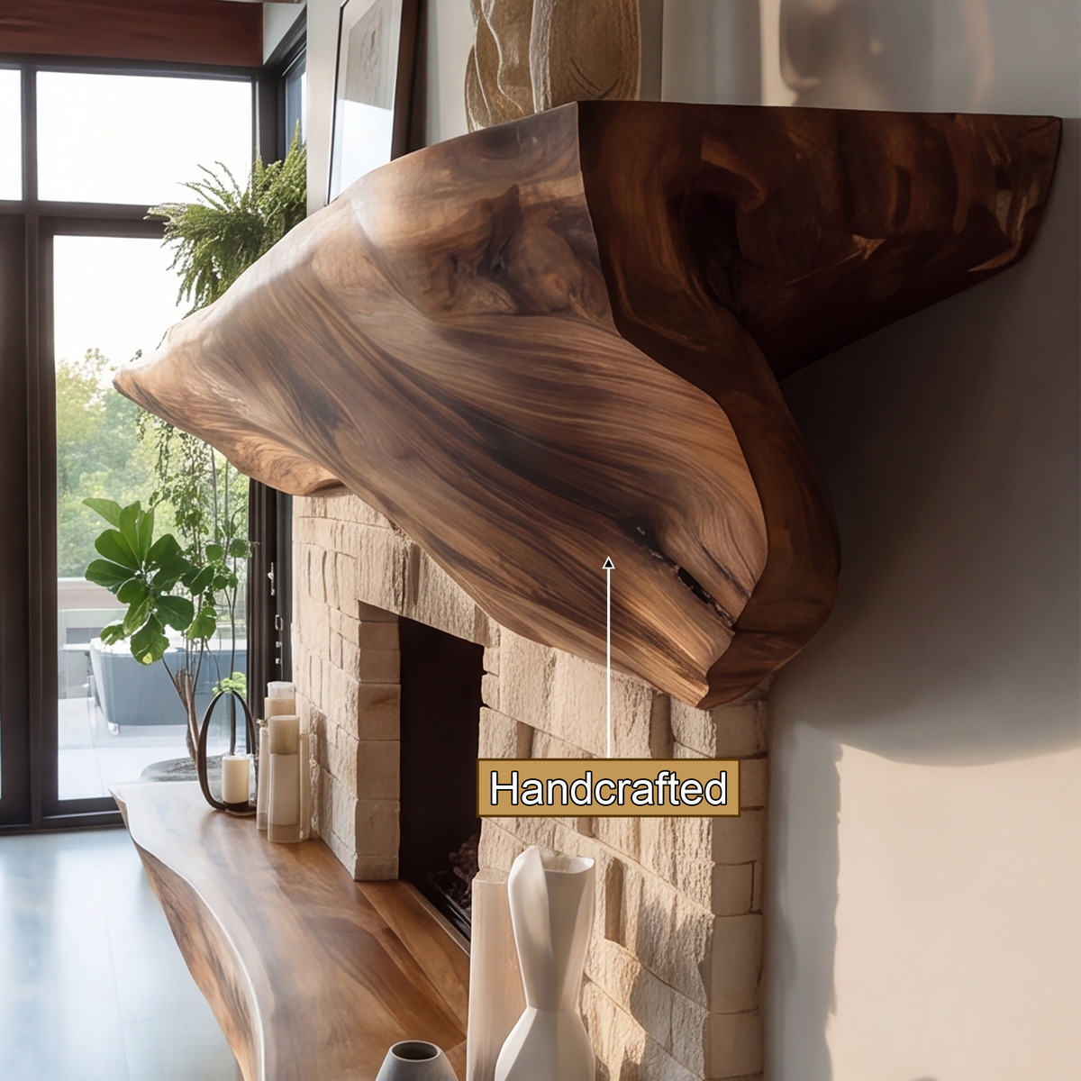 Orithen Sculpted Fireplace Mantel Shelf