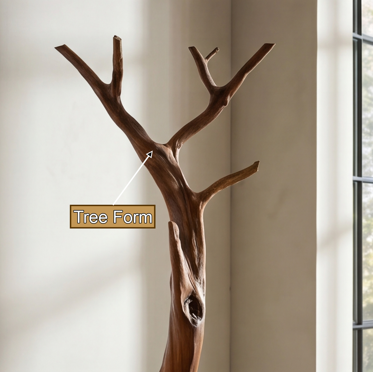 Velmorian Sculpted Solid Wood Tree Coat Rack
