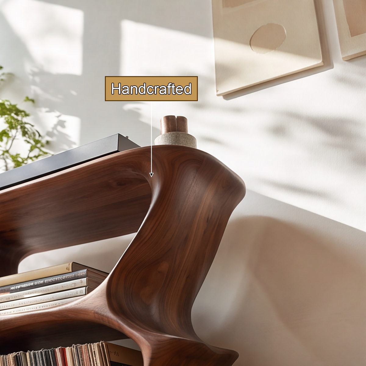 Velnora Handcrafted Solid Wood Record Player Stand