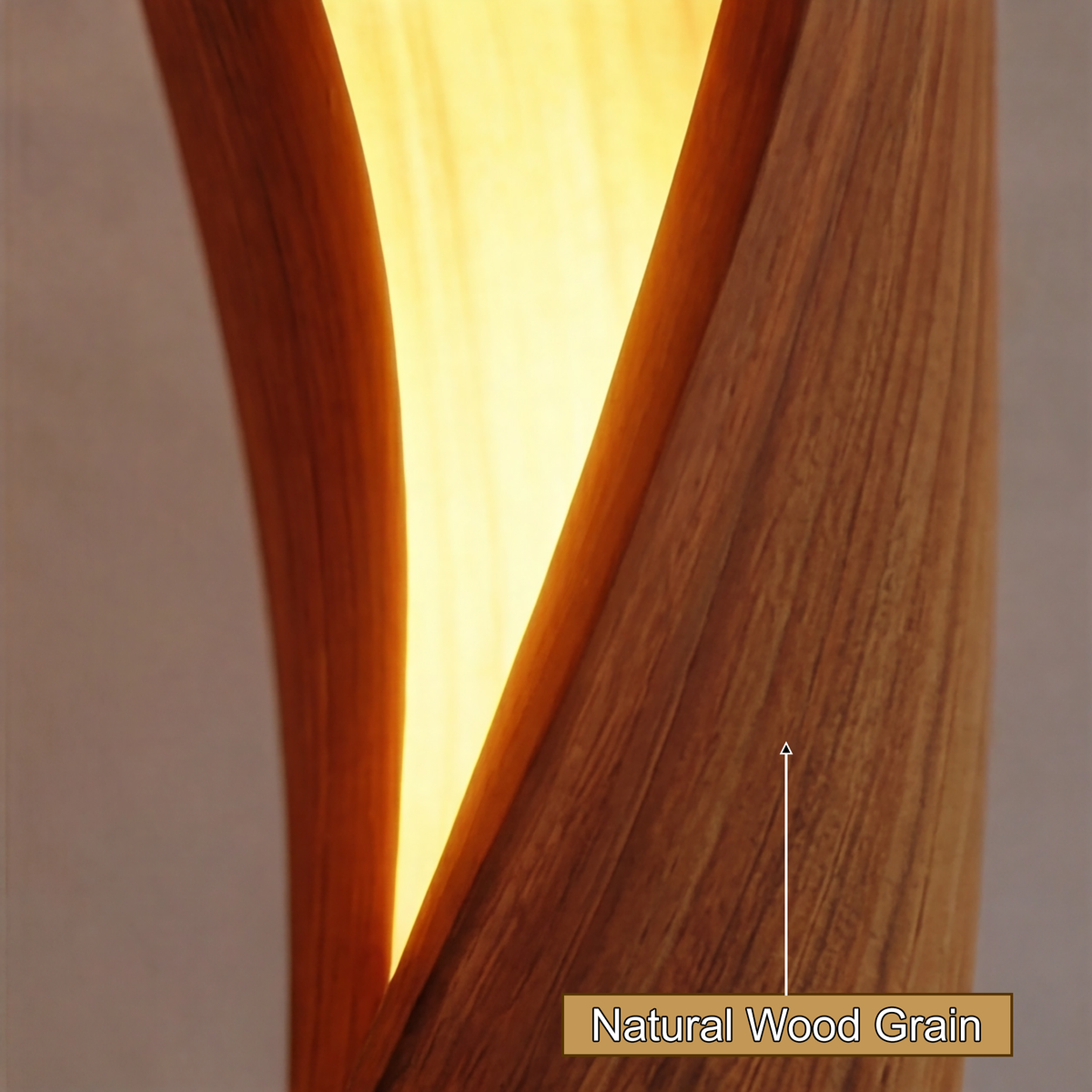 Zerathis Sculpted Integrated LED Wood Floor Lamp